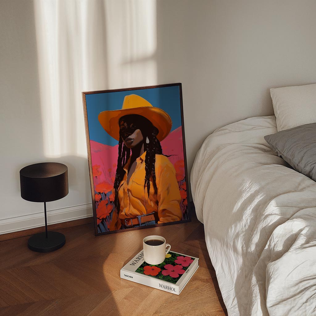 Vrouwelijke Cowboy Vibes Poster-WallArtistic