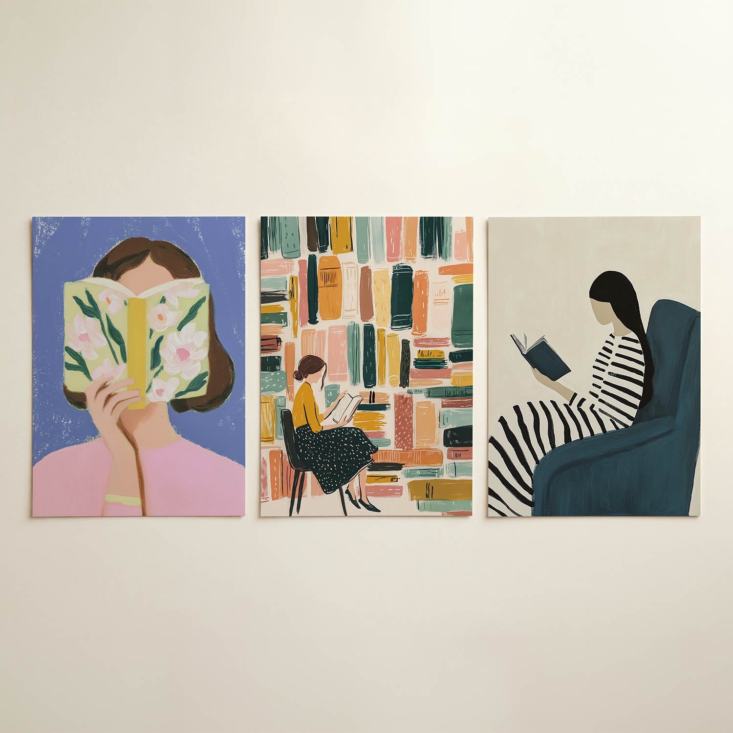 Boek en bloemen Posterset