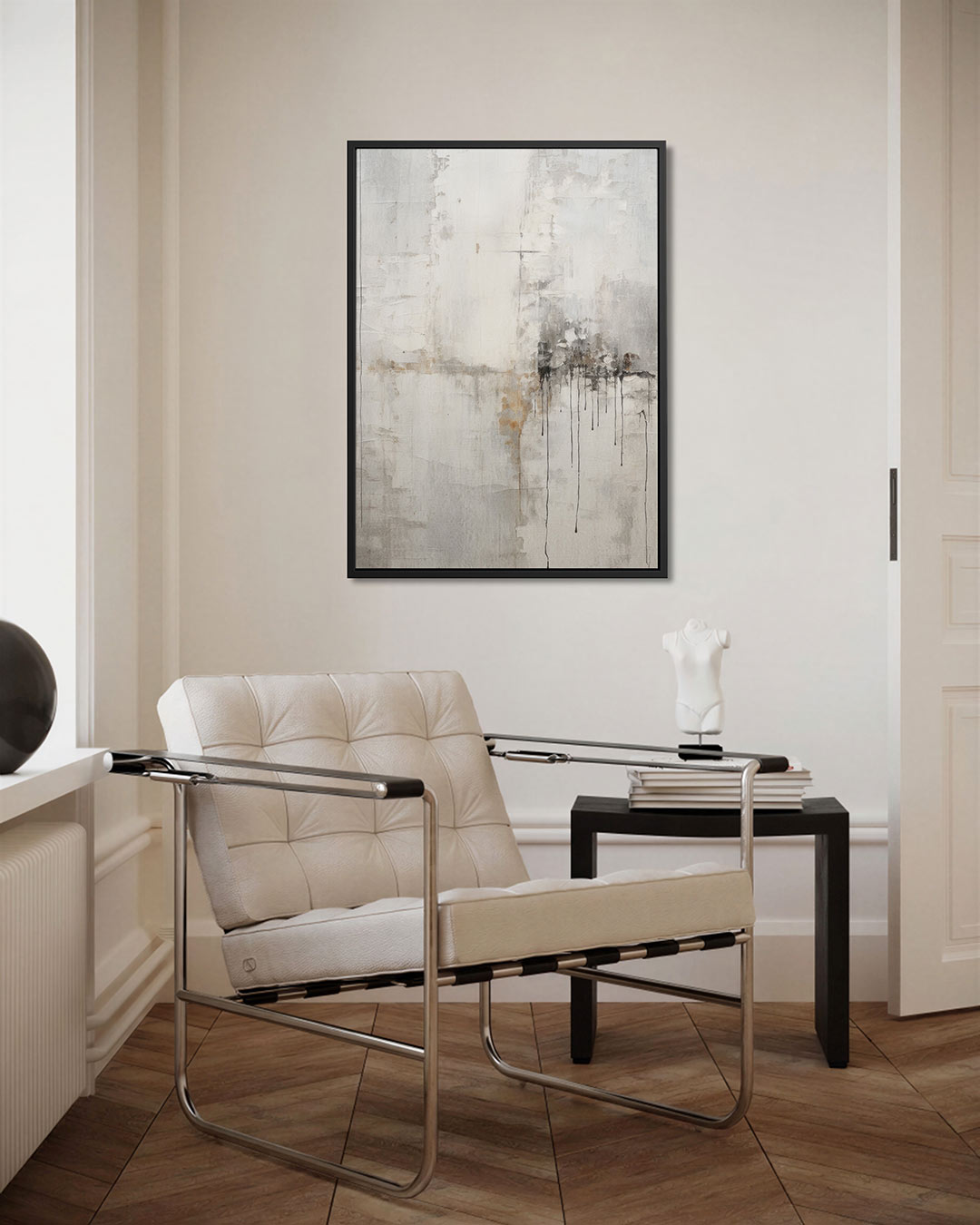 Verfstrepen compositie Kunstwerk