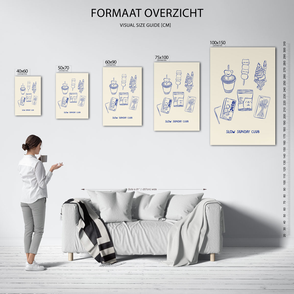 Speelse illustraties Kunstwerk