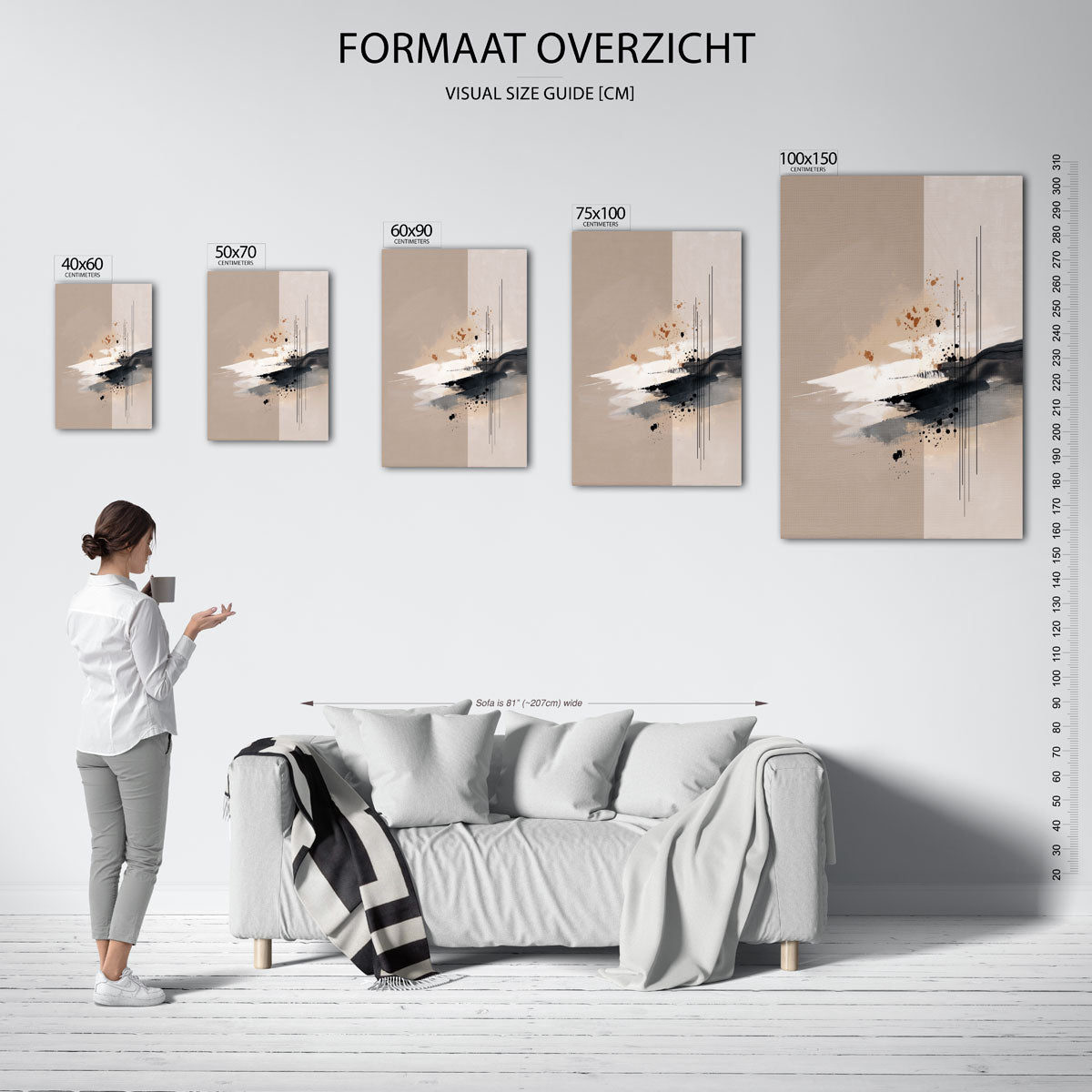 Dynamische lijnen en vormen Kunstwerk