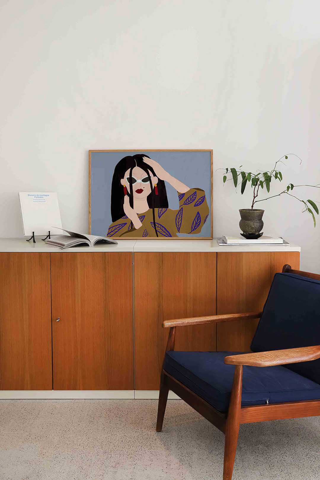 Vrouw met zonnebril Poster