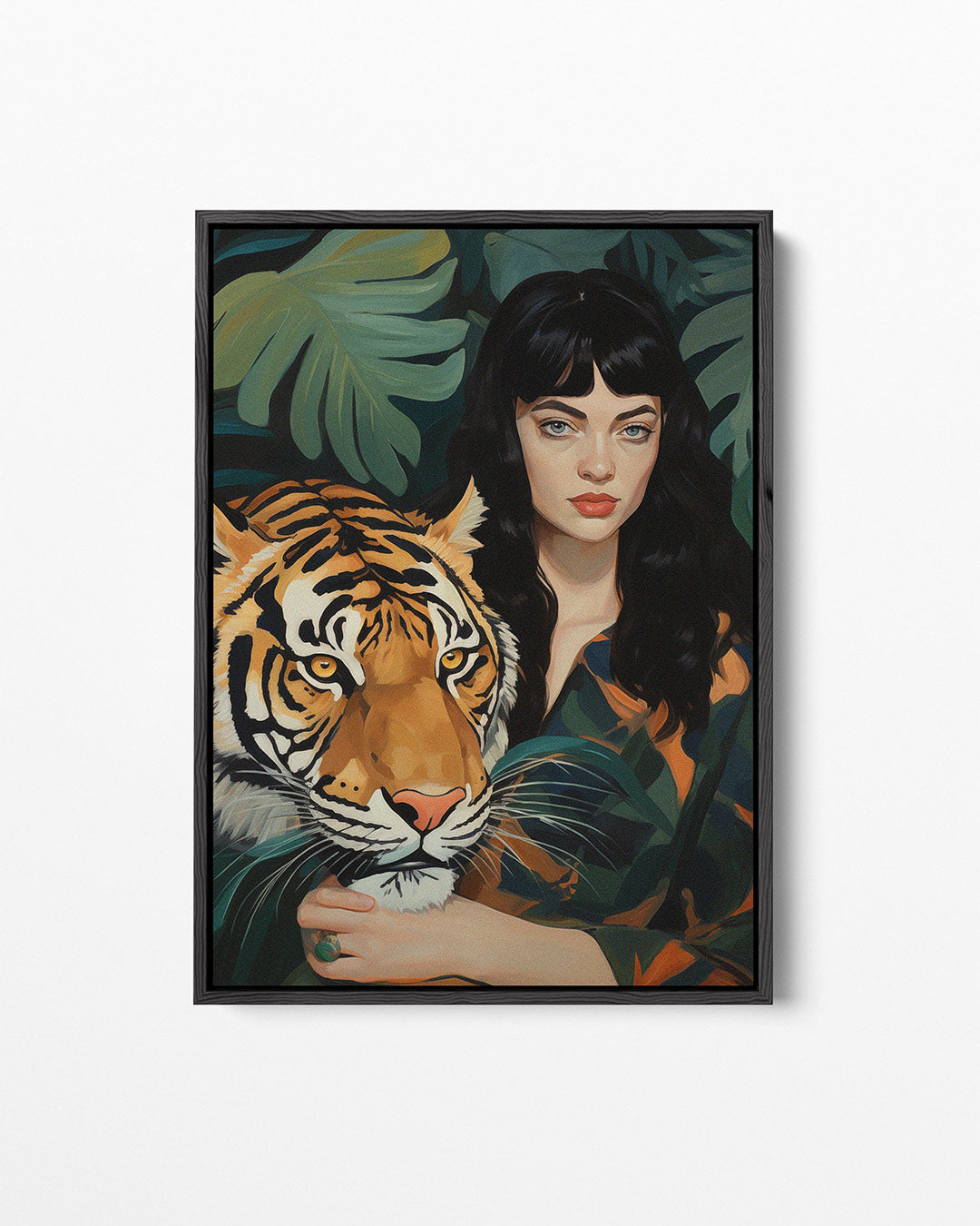 Vrouw met tijger Kunstwerk