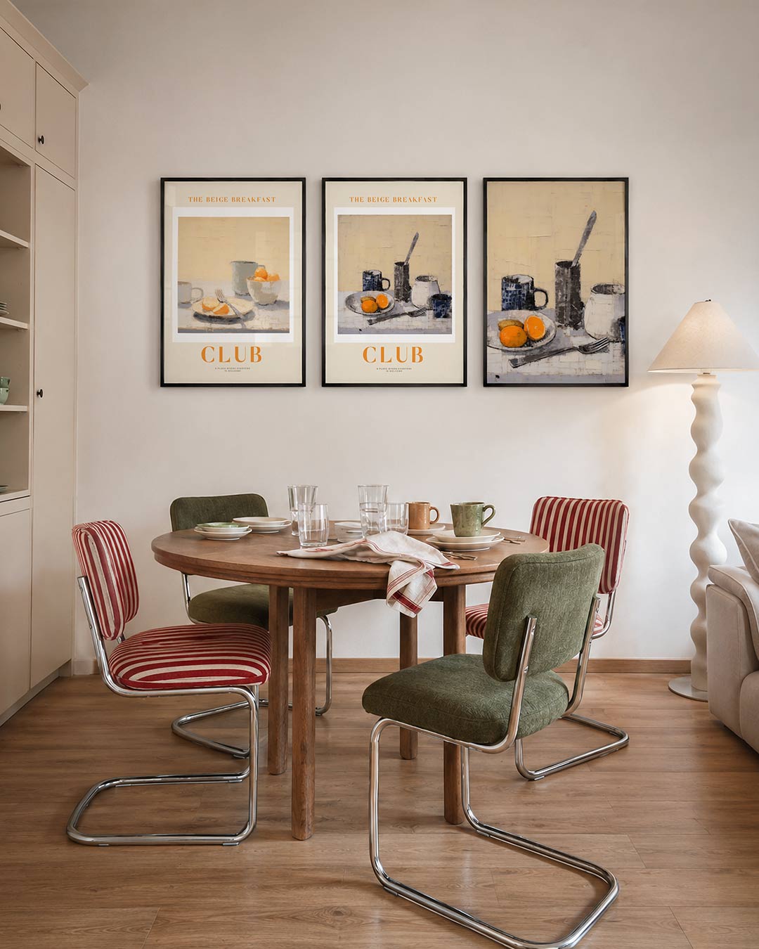 Ontbijt in beige Posterset