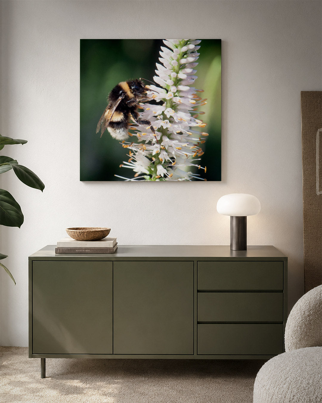 Bij op bloem Kunstwerk