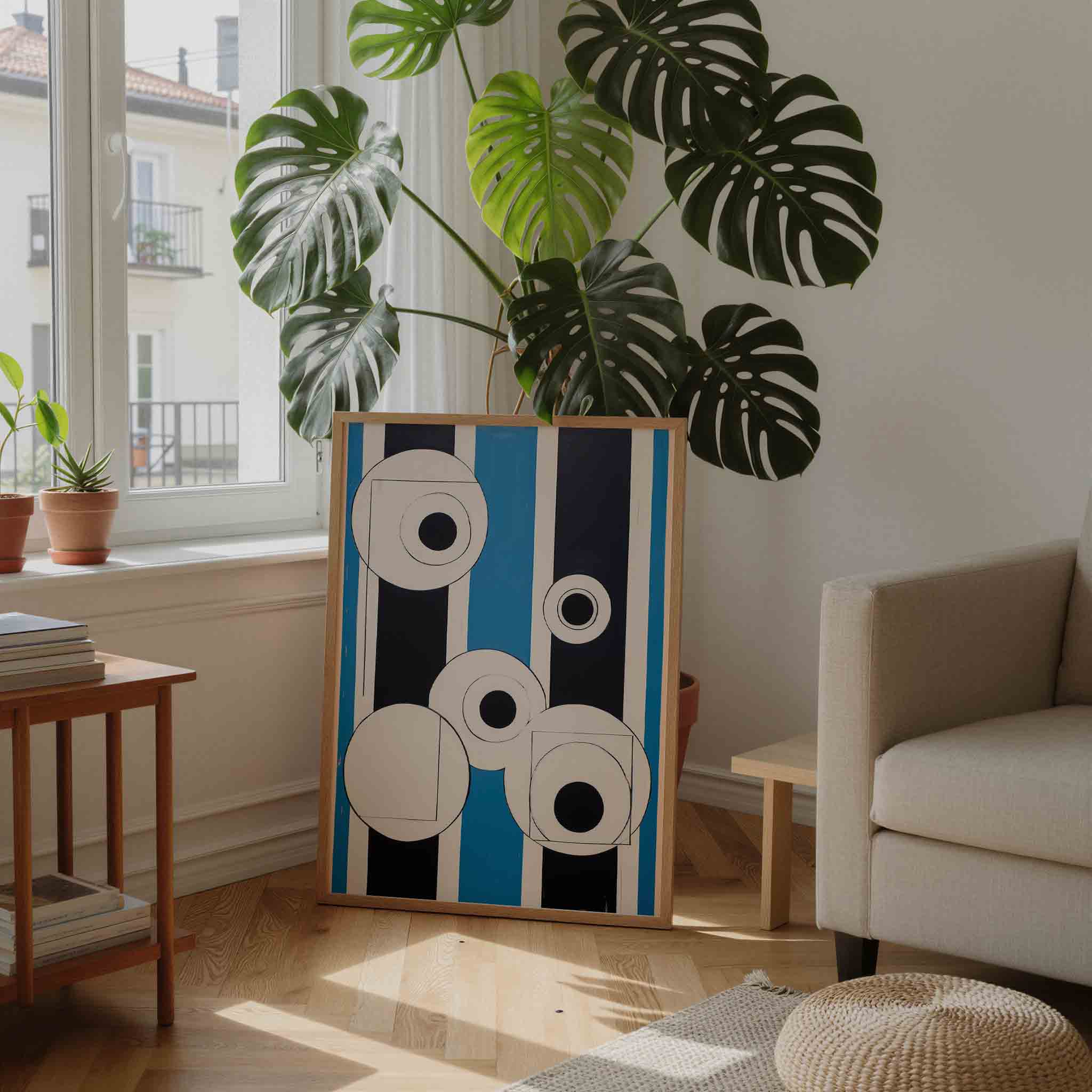 Grafische cirkels en lijnen Poster