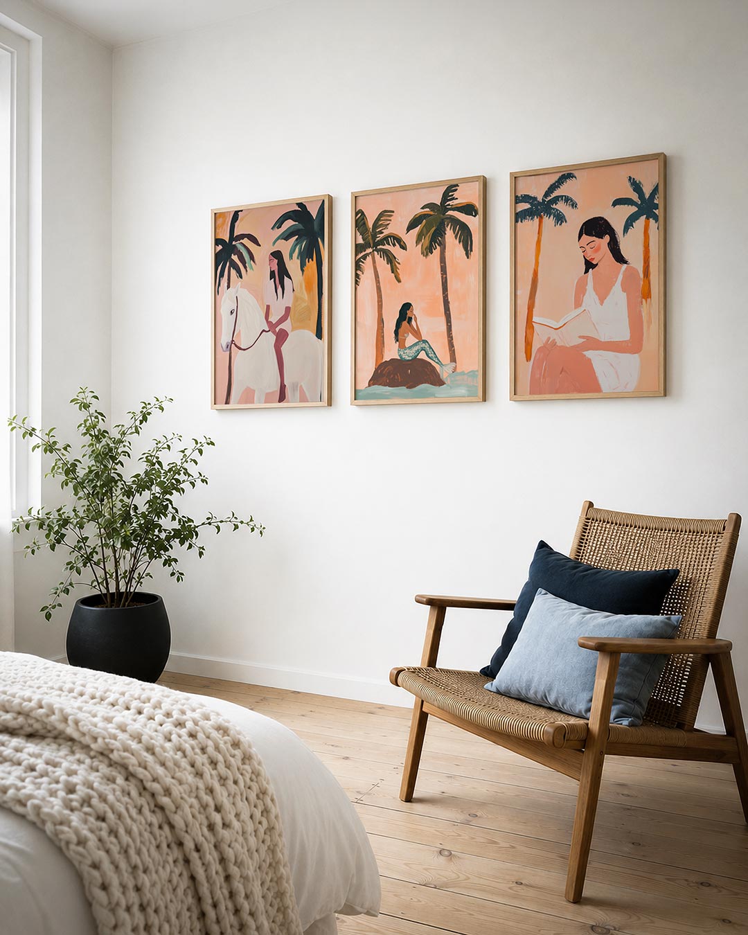 Zonsondergang en palmen Posterset
