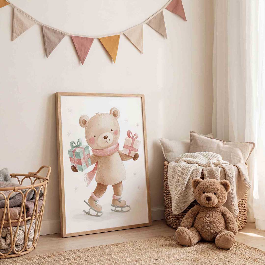 Ijsbeer met cadeaus Poster