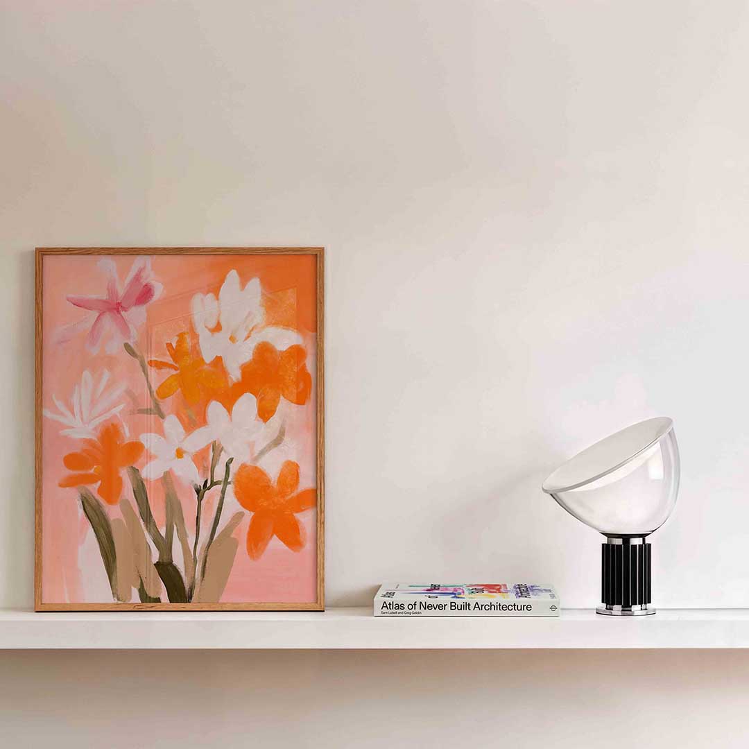 Bloemen in oranje Poster