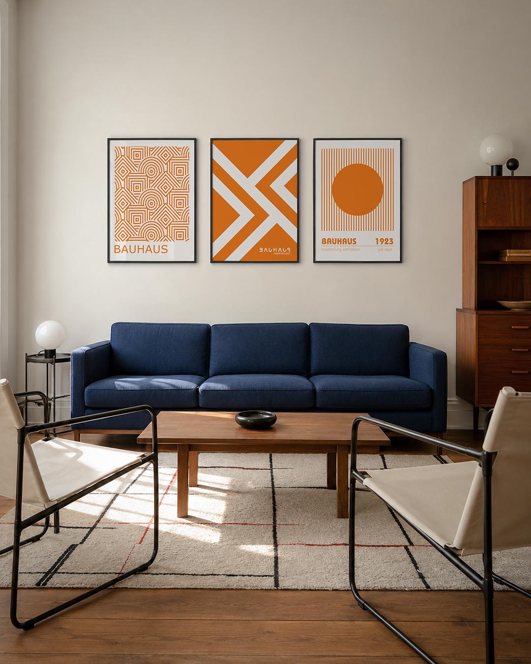 Oranje lijnenspel Posterset