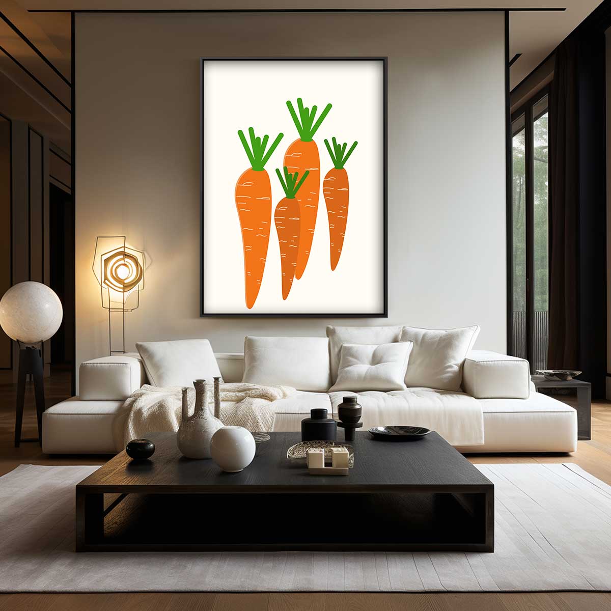 Moderne Wortel Illustratie Kunstwerk-canvas-dibond-plexiglas-wanddecoratie-WallArtistic
