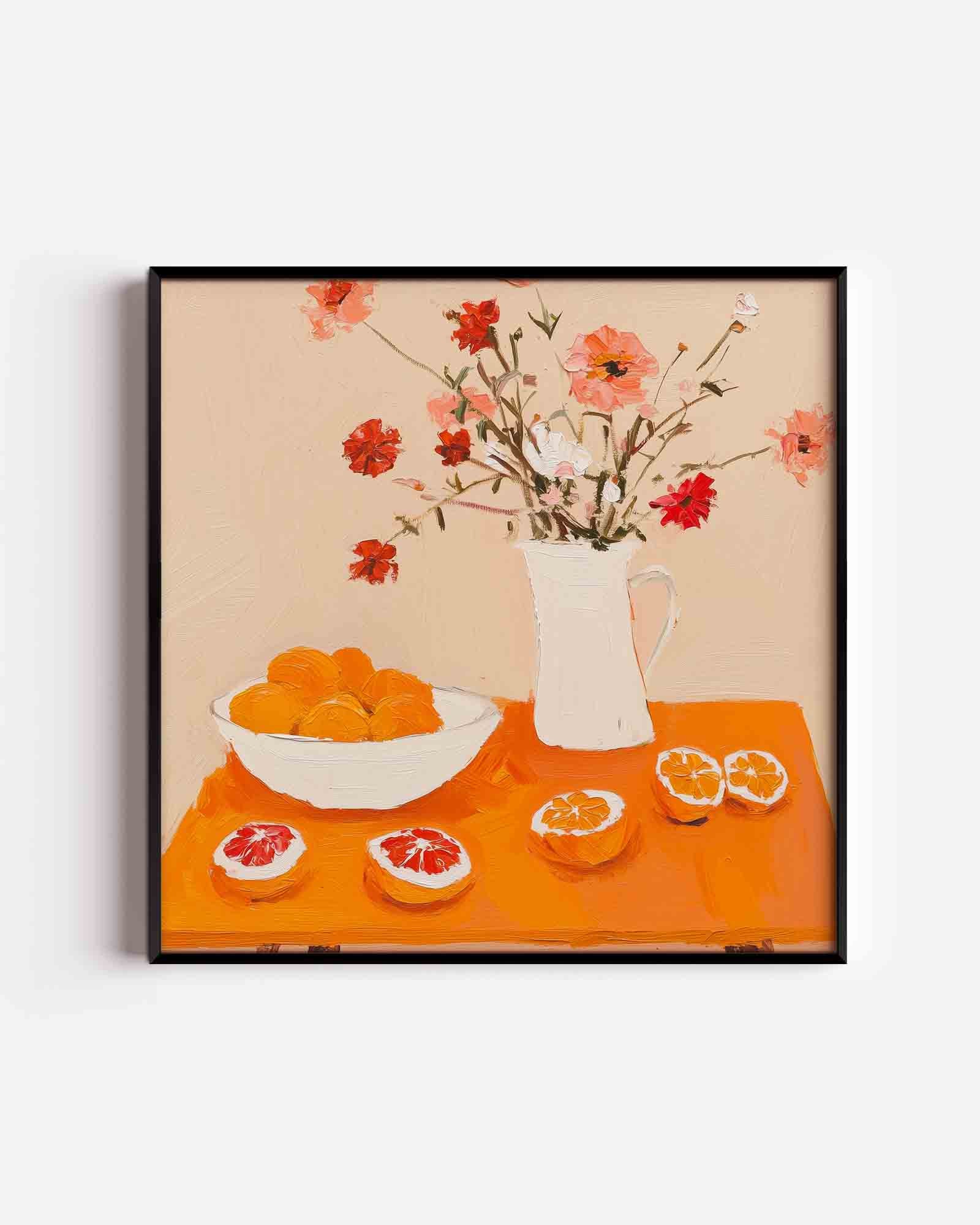Bloemen en citrus Poster