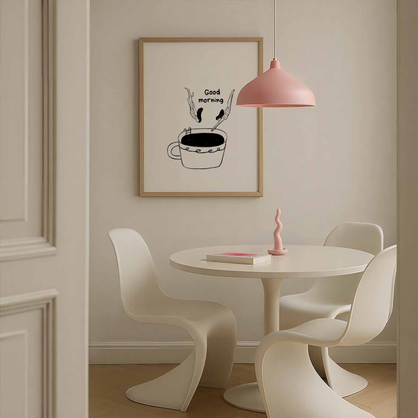Koffieduik Illustratie Poster-WallArtistic