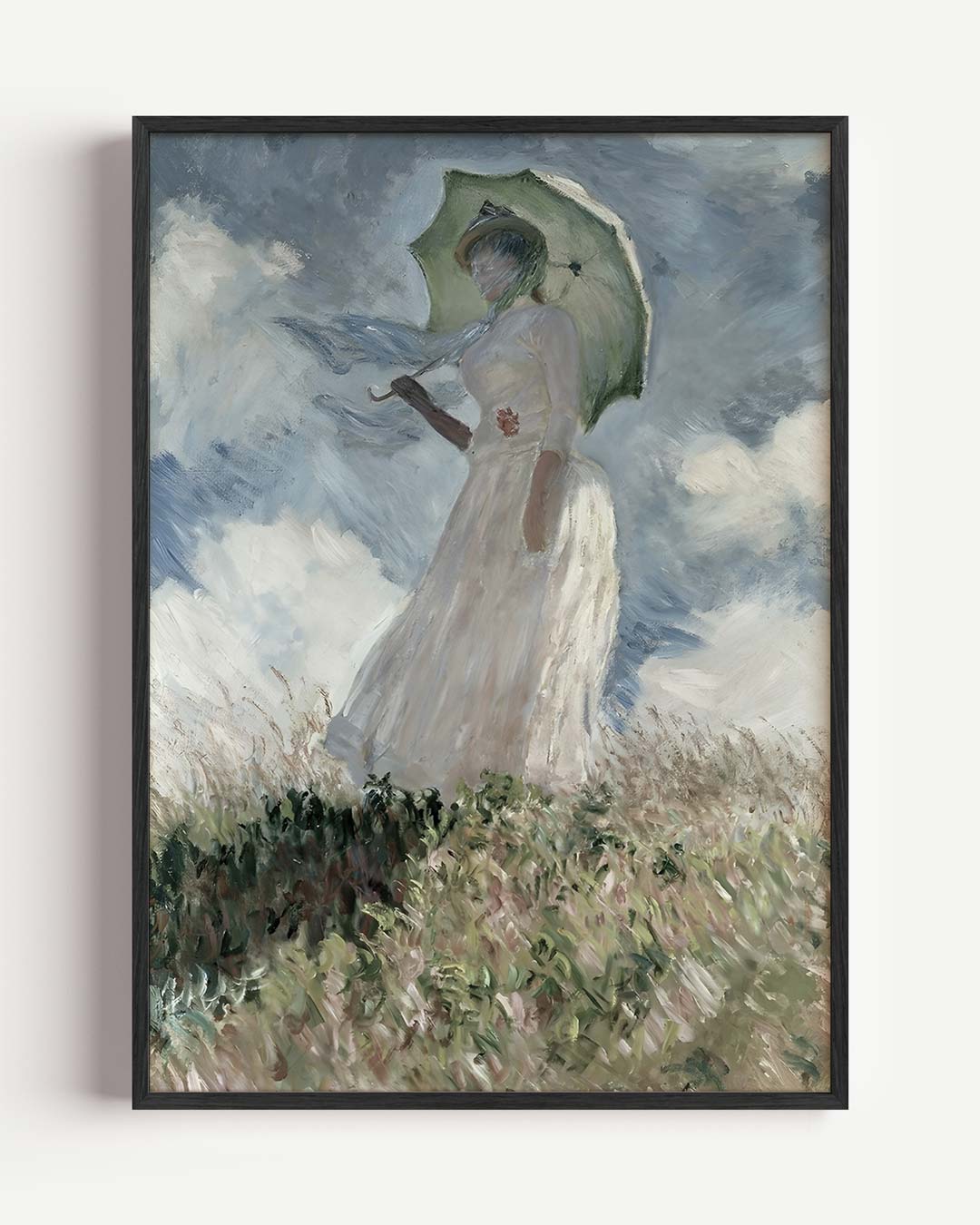 Vrouw met Parasol in de Wind Poster-WallArtistic