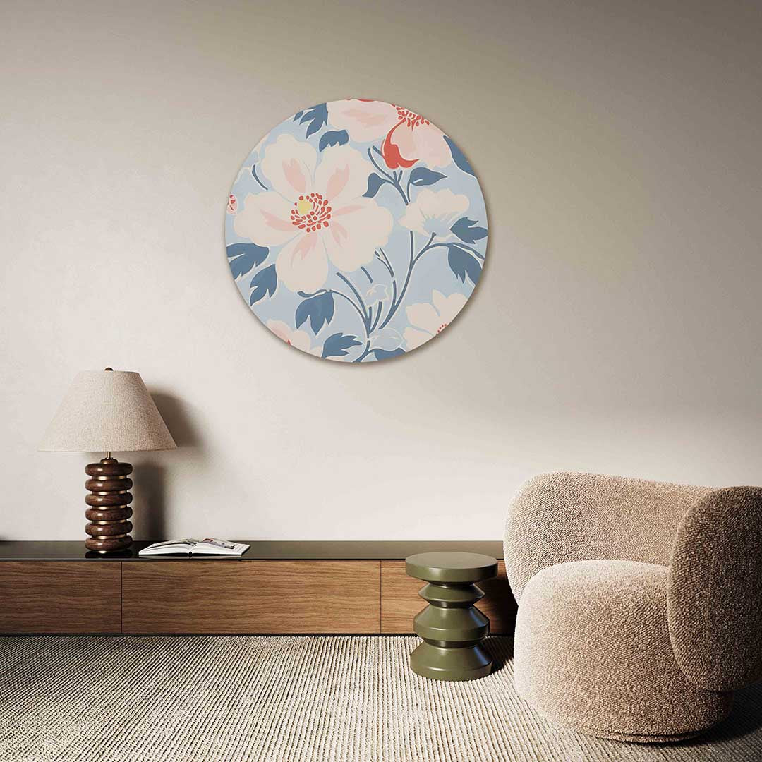 Bloemen en bladeren Muurcirkel