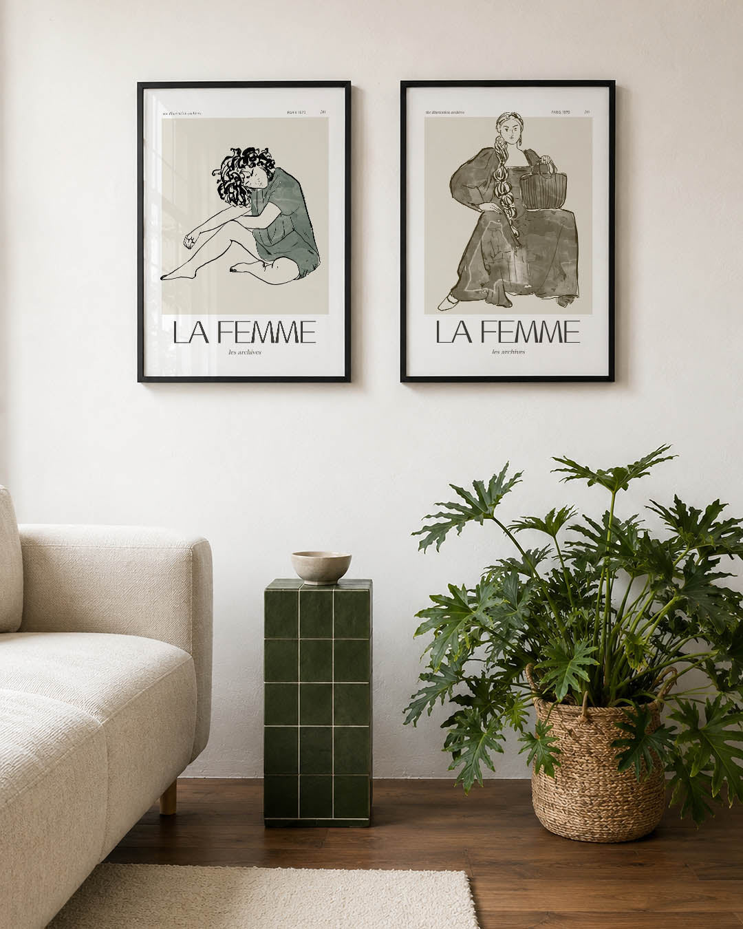 Zittende vrouw Posterset
