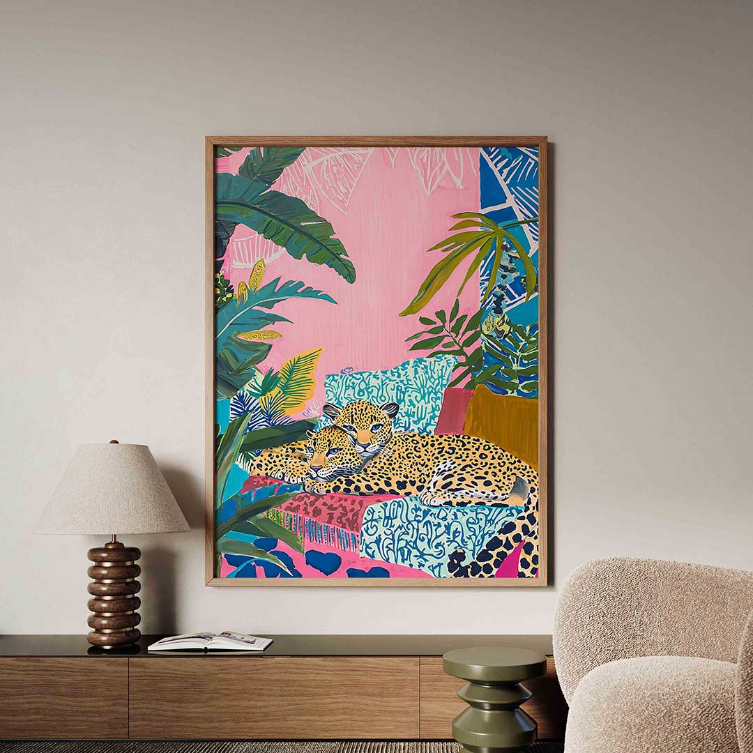 Luipaarden in tropische omgeving Poster