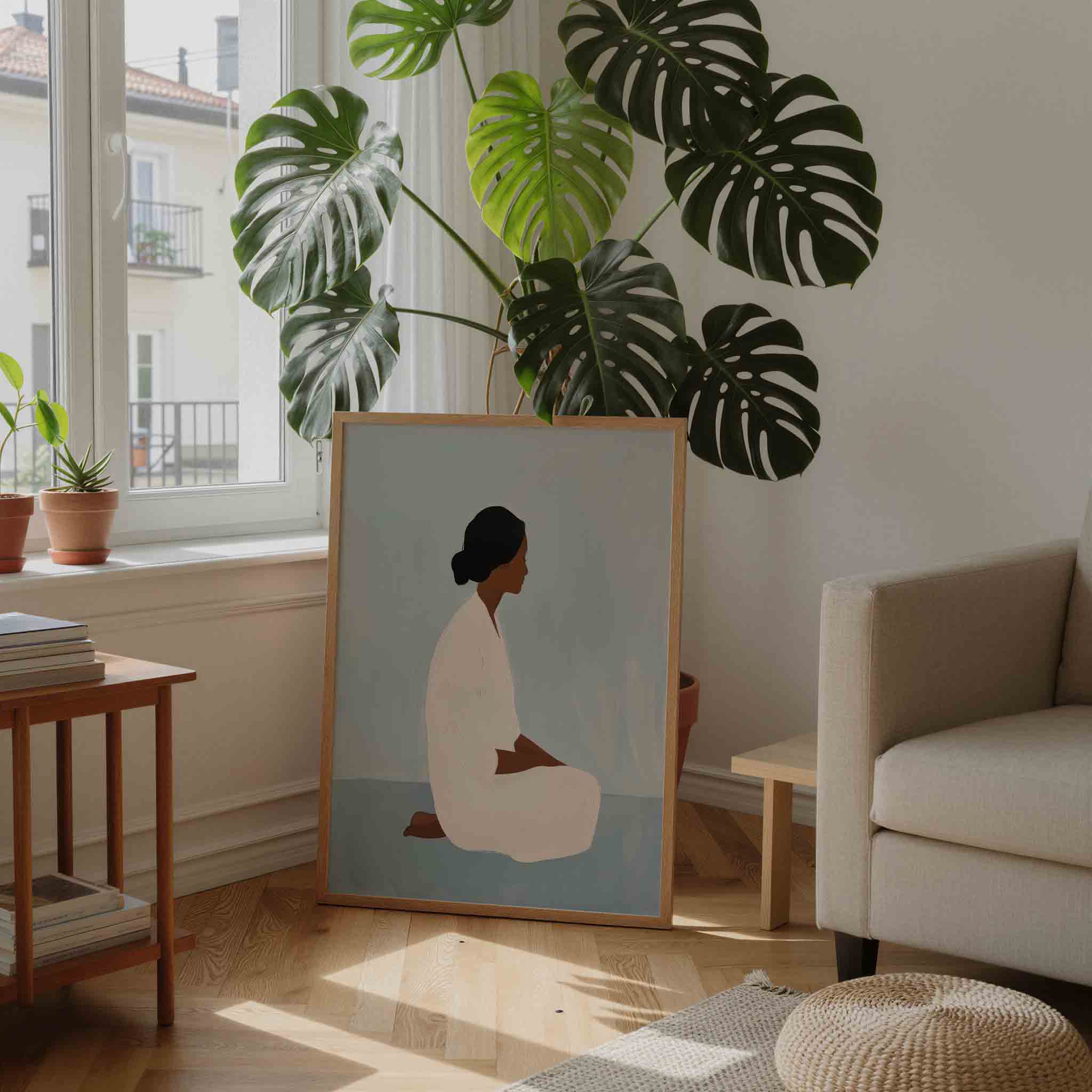 Zittende figuur Poster