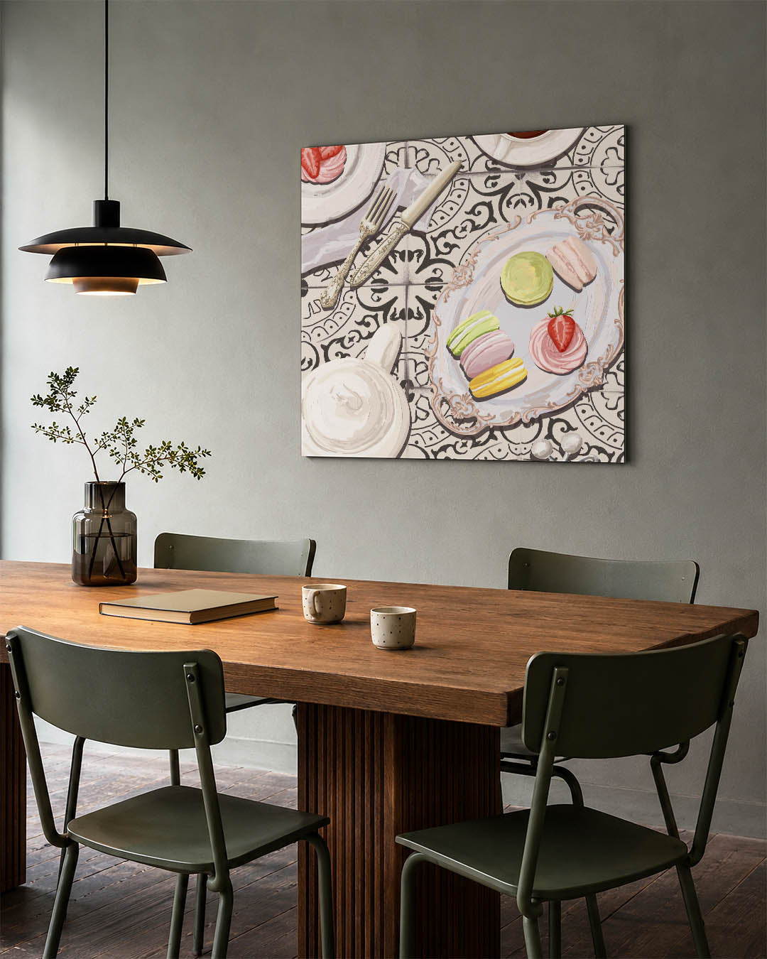 Delicaat desserttafereel Kunstwerk