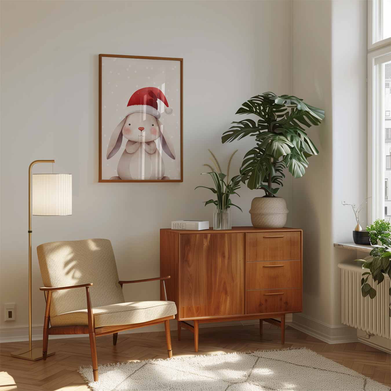 Winterse Kerstkonijn Poster-WallArtistic