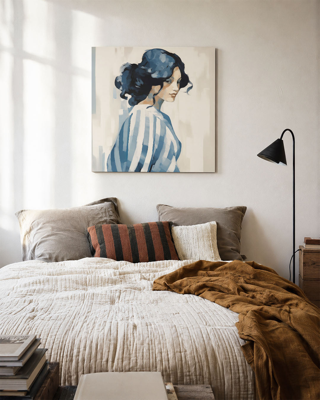 Gestreepte vrouw Kunstwerk