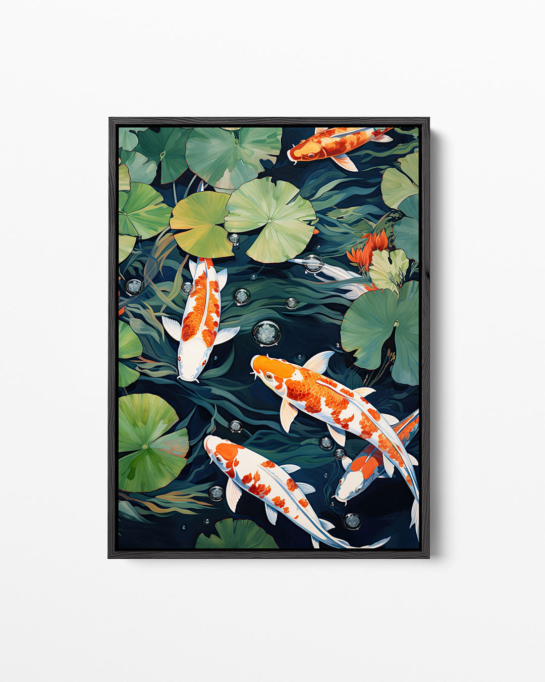 Vijver met koi Kunstwerk