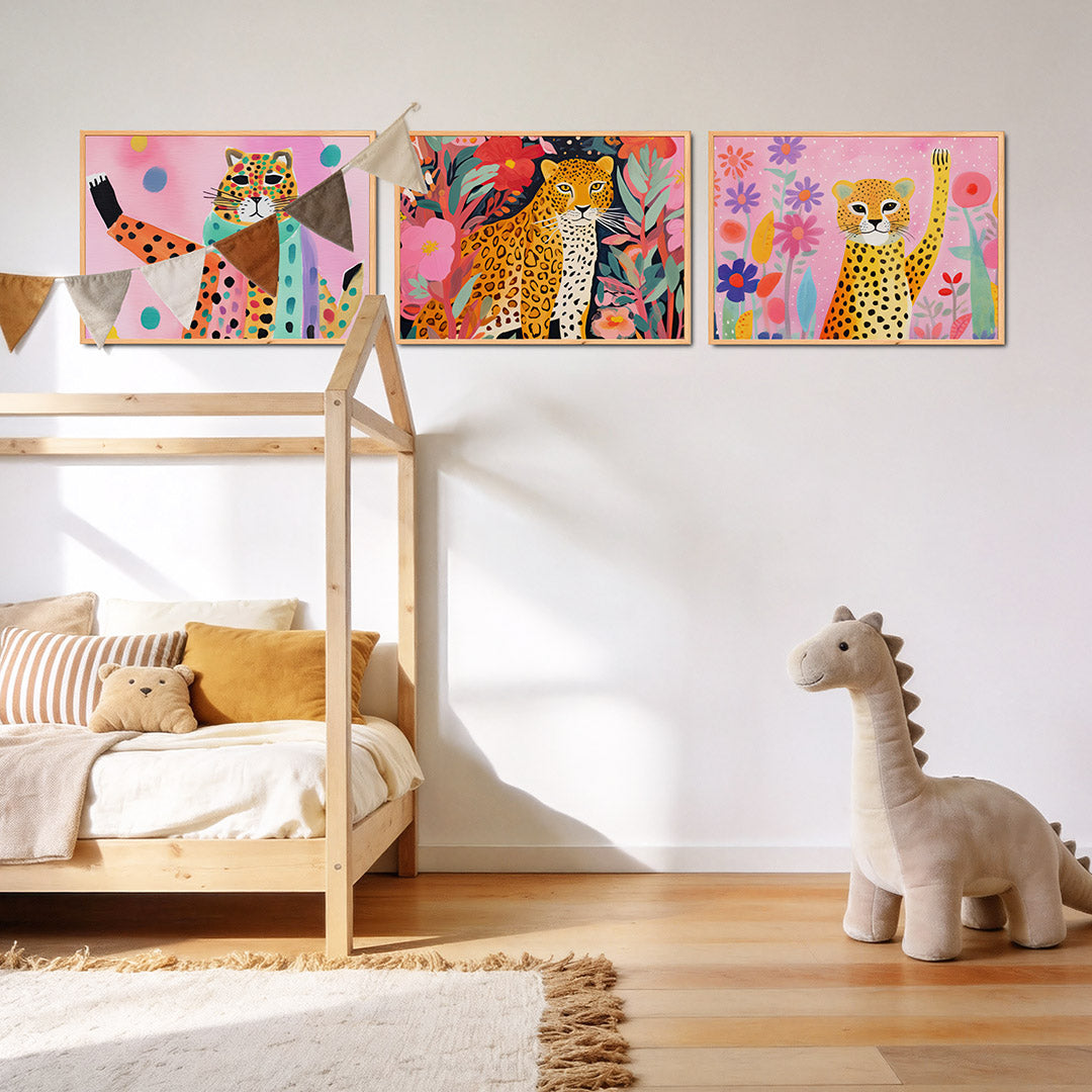Vrolijke kleurenkat Posterset