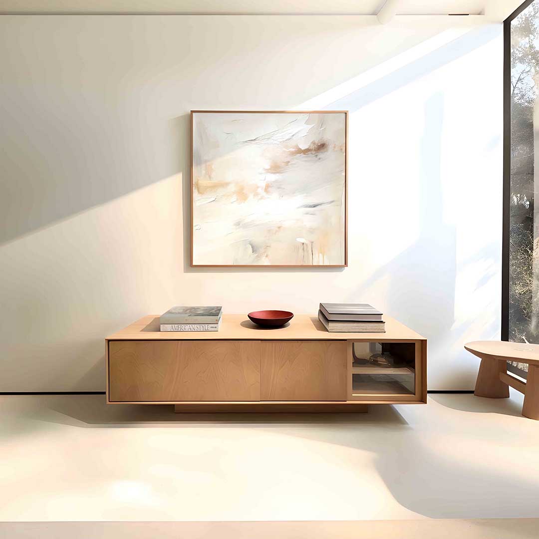 Abstracte beige en witte Poster