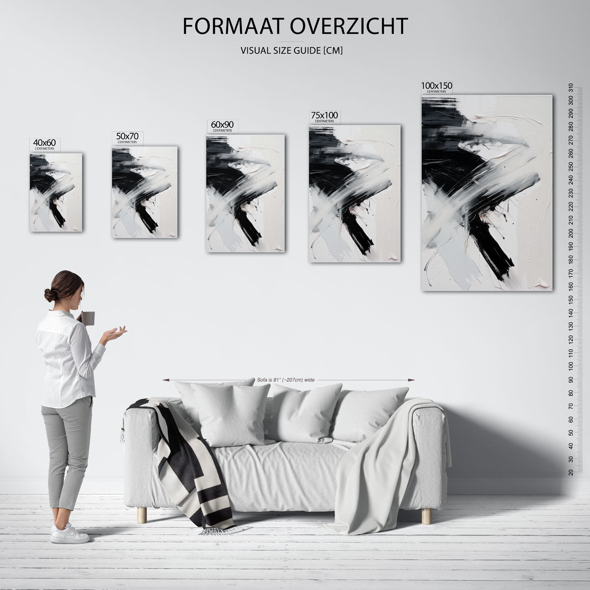 Dynamische borstelslag Kunstwerk
