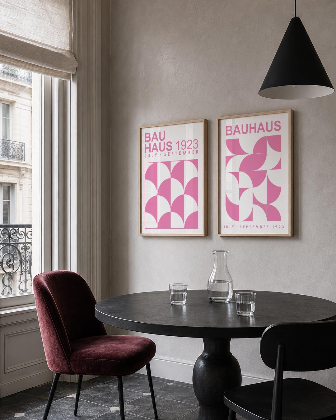 Roze boogpatronen Posterset