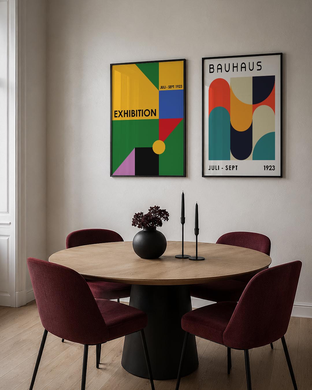 Kleurrijke vlakverdeling Posterset