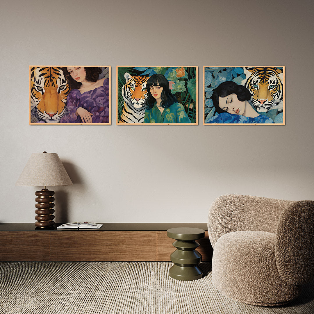 Tijger en vrouw Posterset