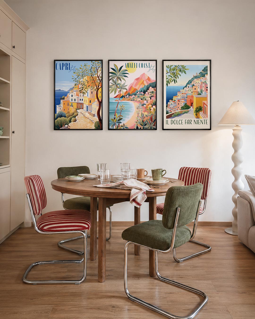 Zonnige kustlijn Posterset