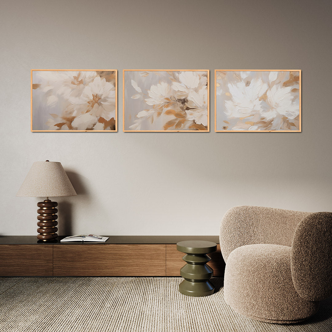 Zachte bloemenvormen Posterset