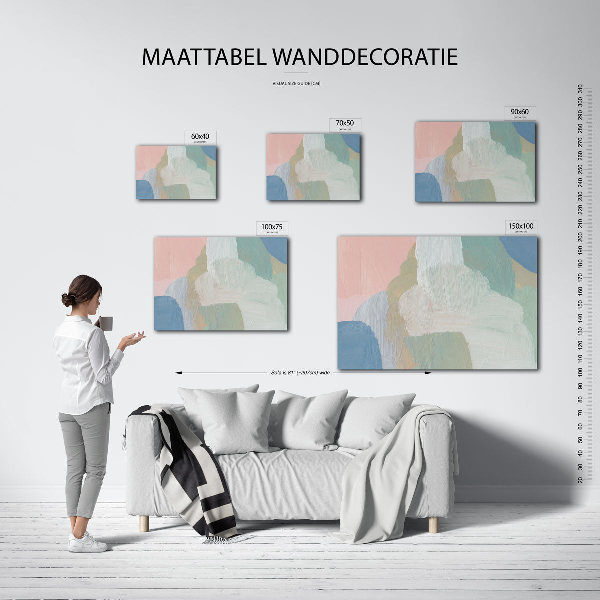 Zachte kleurencompositie Kunstwerk