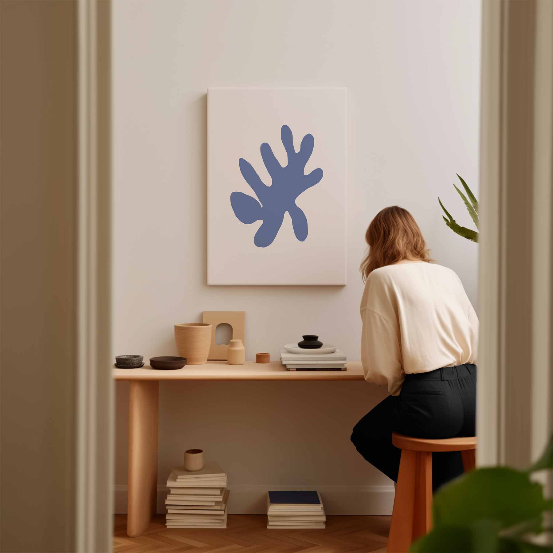 Blauw Vormen Spel Kunstwerk-canvas-dibond-plexiglas-wanddecoratie-WallArtistic