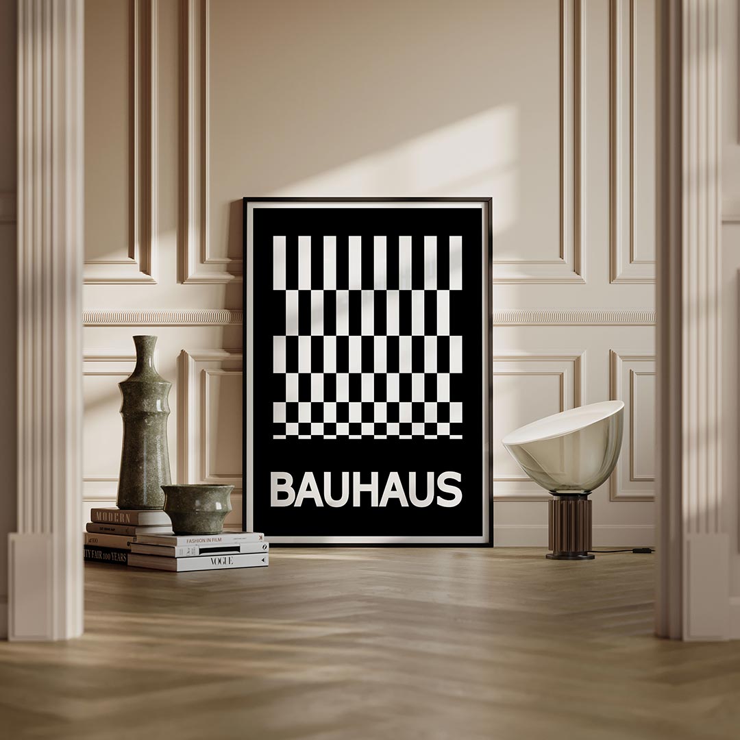 Zwart wit ruitpatroon Poster
