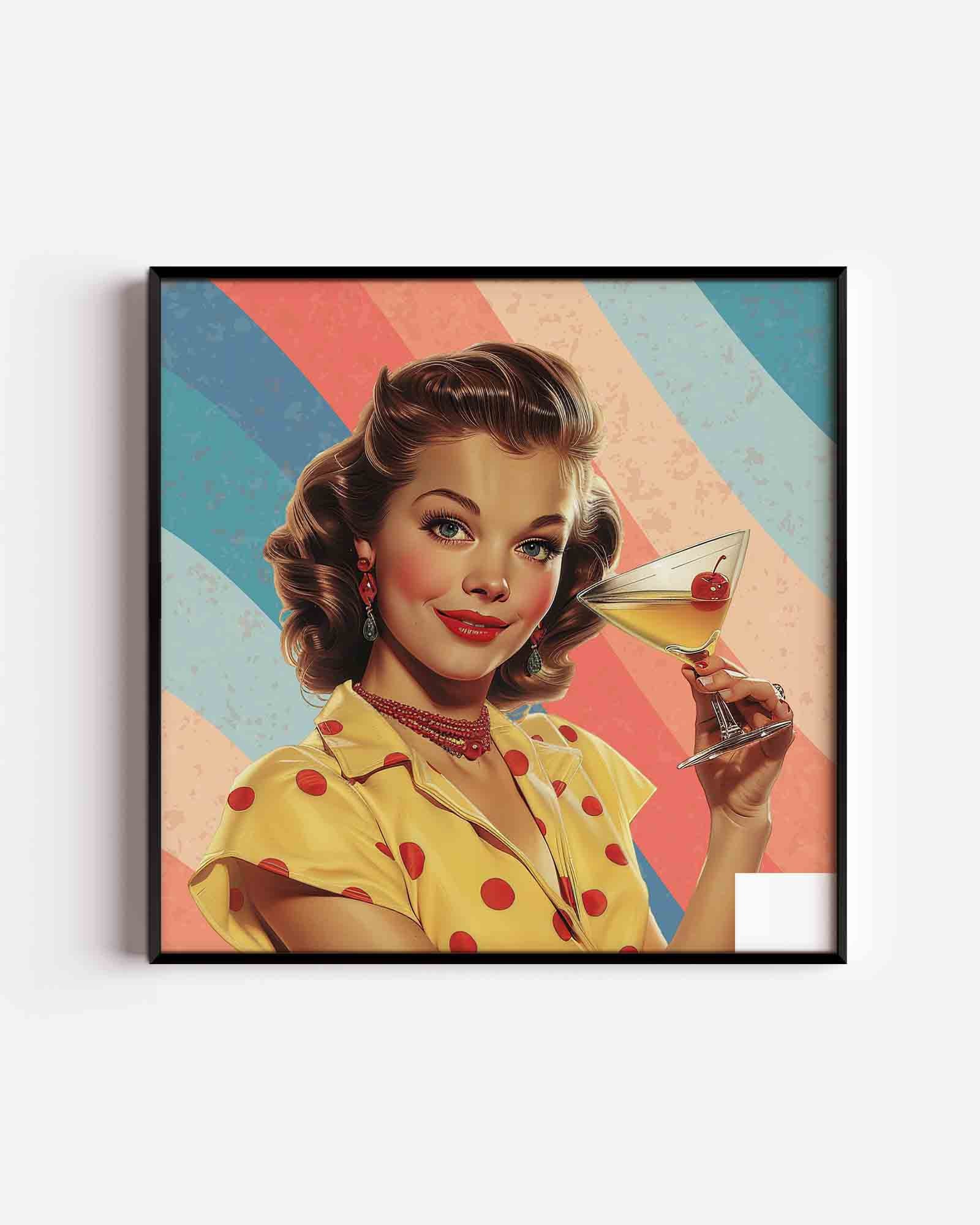 Vrouw met cocktail Poster