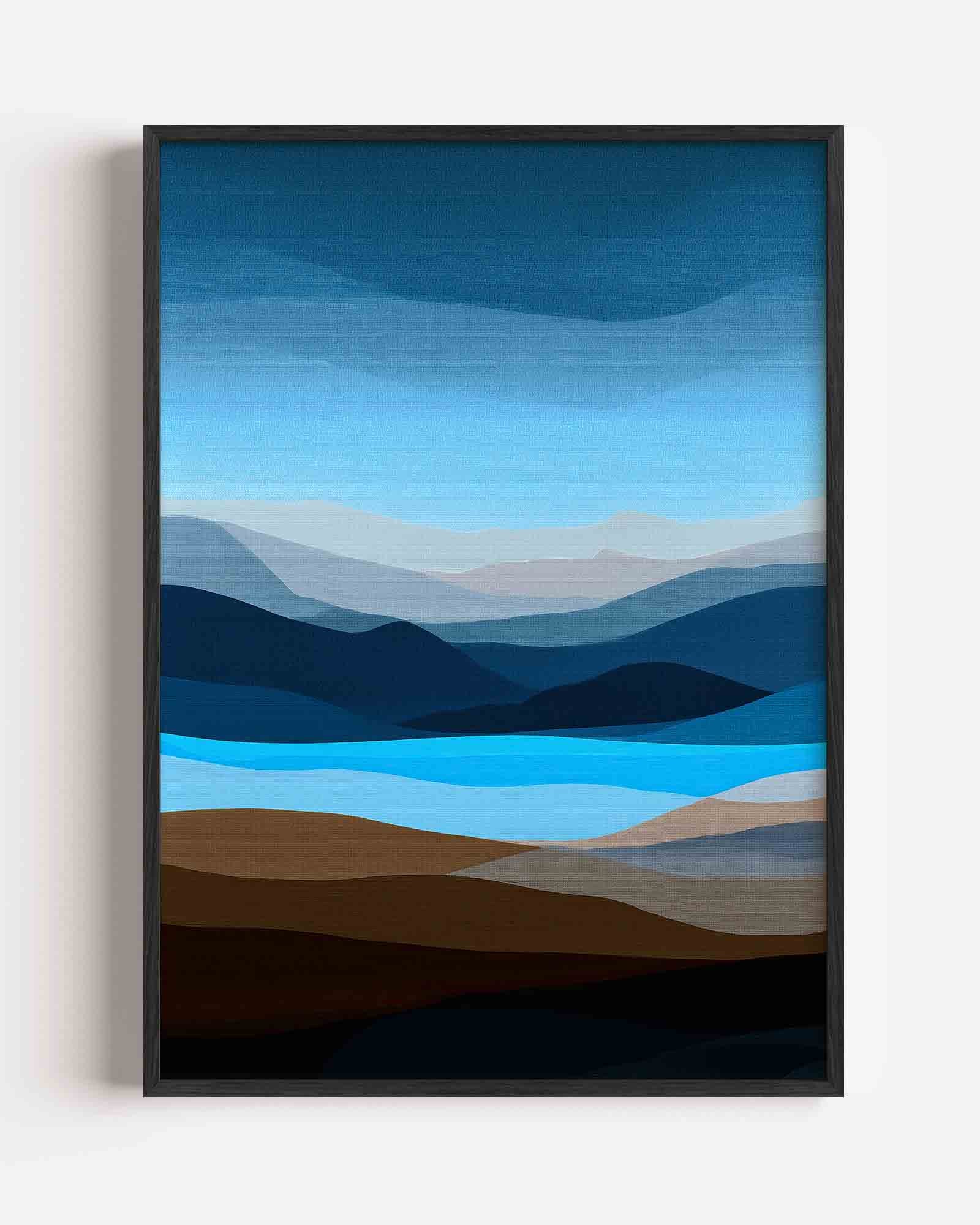 Landschap met blauwe tinten Poster