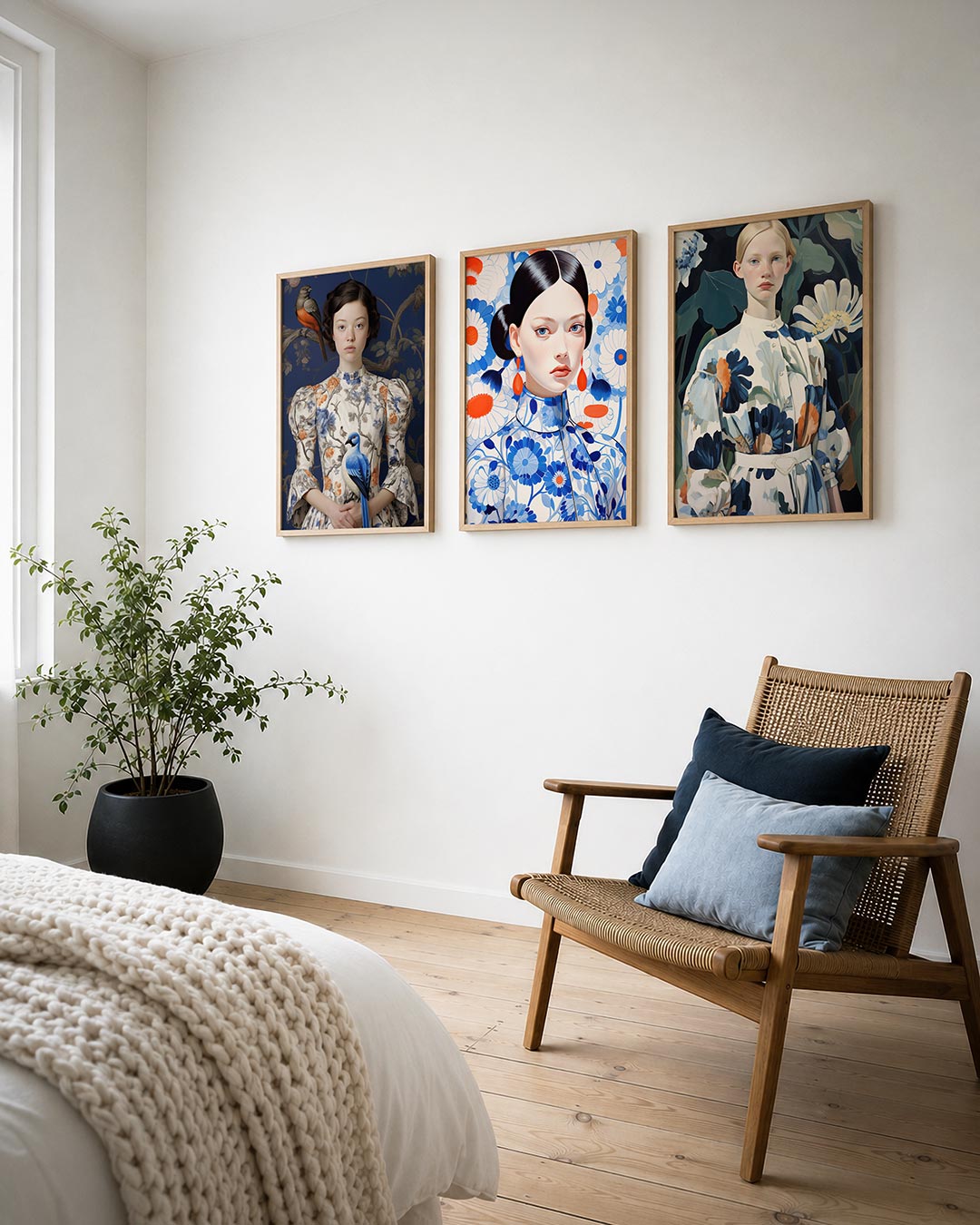 Vogels en bloemen Posterset