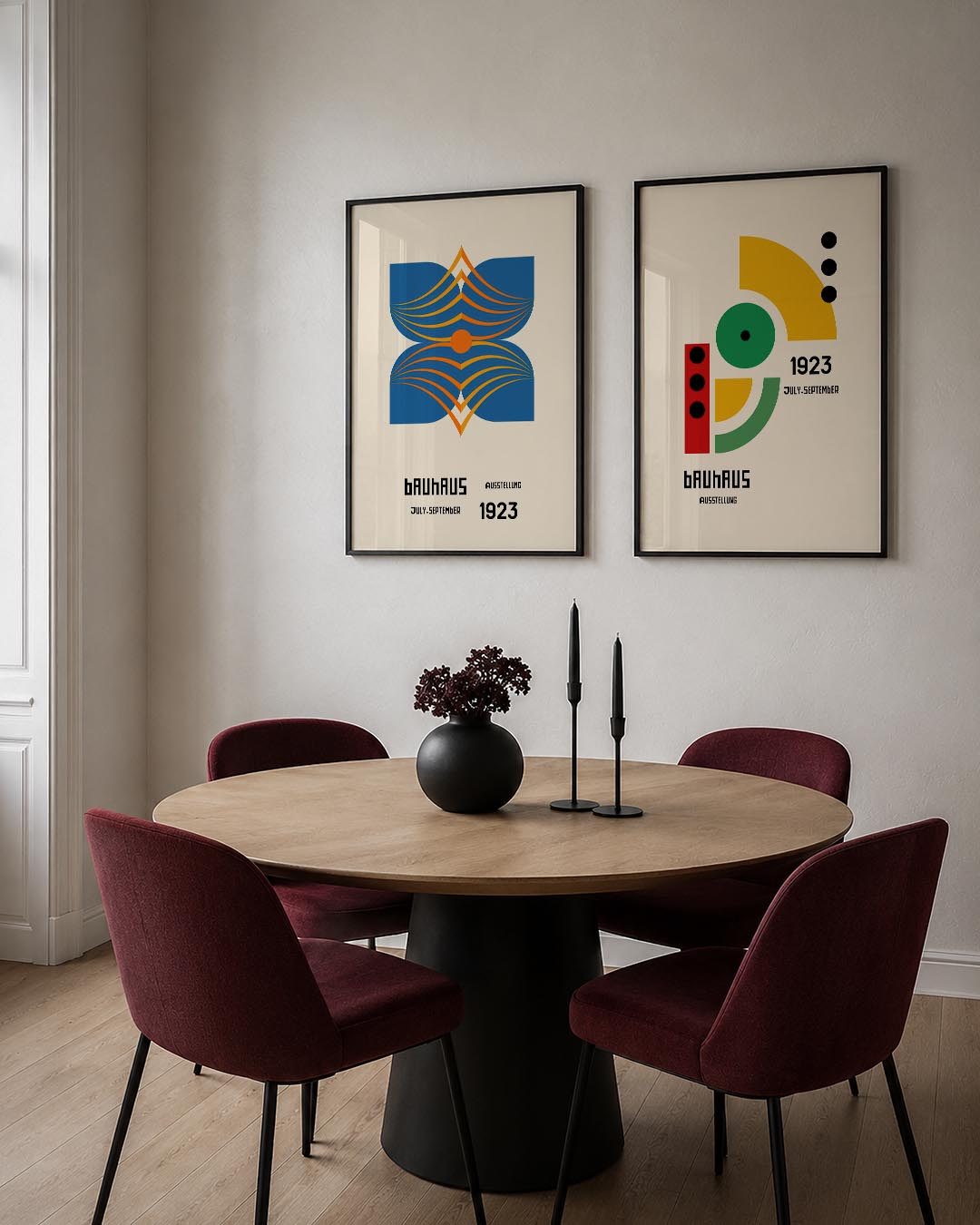 Kleurrijke lijnenspel Posterset