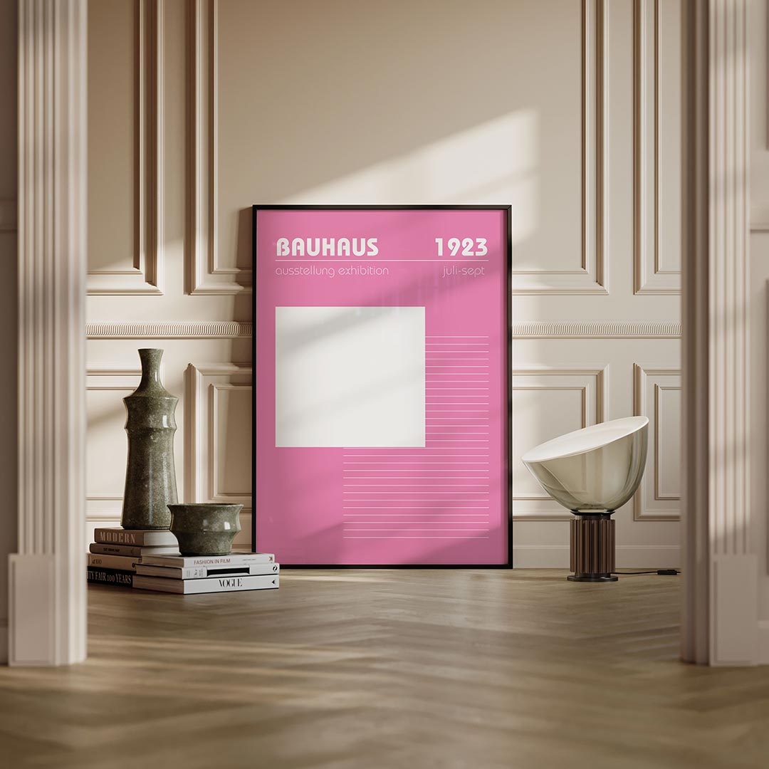 Roze lijnenspel Poster