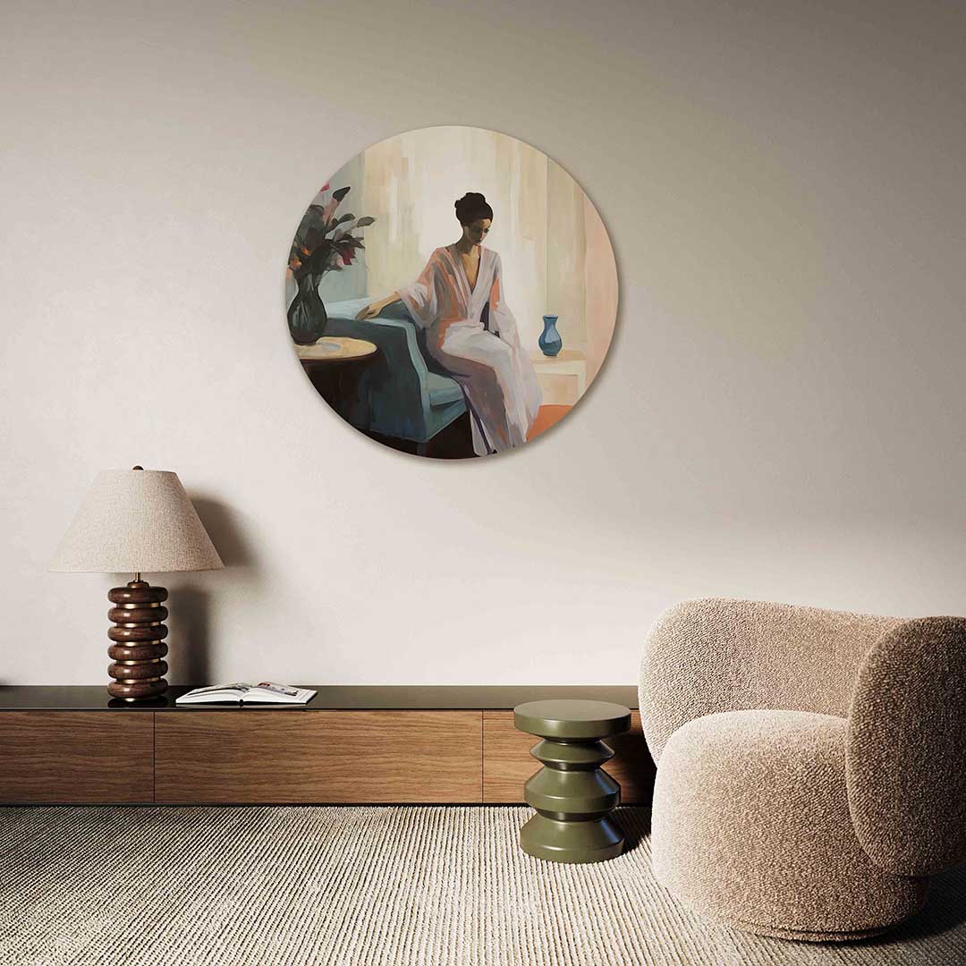 Vrouw in interieur Muurcirkel