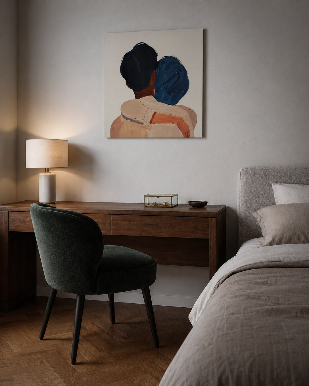 Intieme omhelzing Kunstwerk