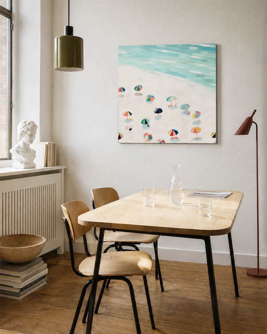 Zomerse strandscène Kunstwerk