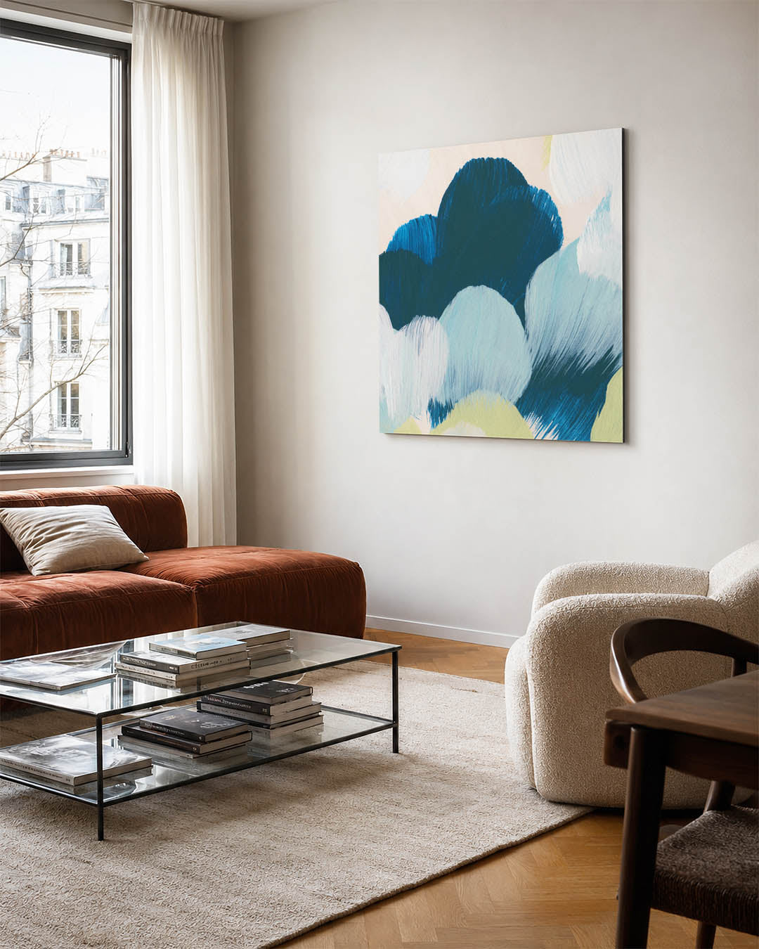 Kleurrijke borstelvegen Kunstwerk