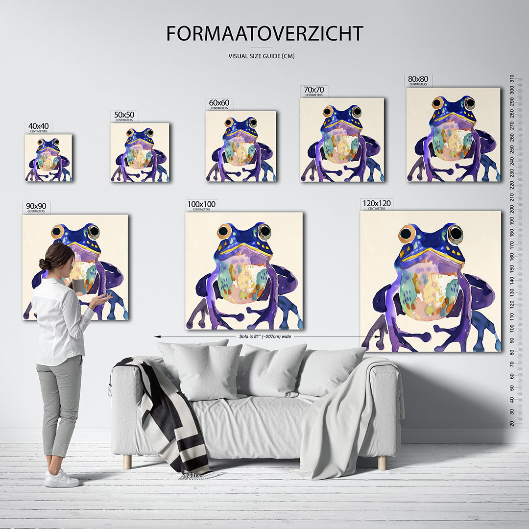 Kleurrijke kikker Kunstwerk