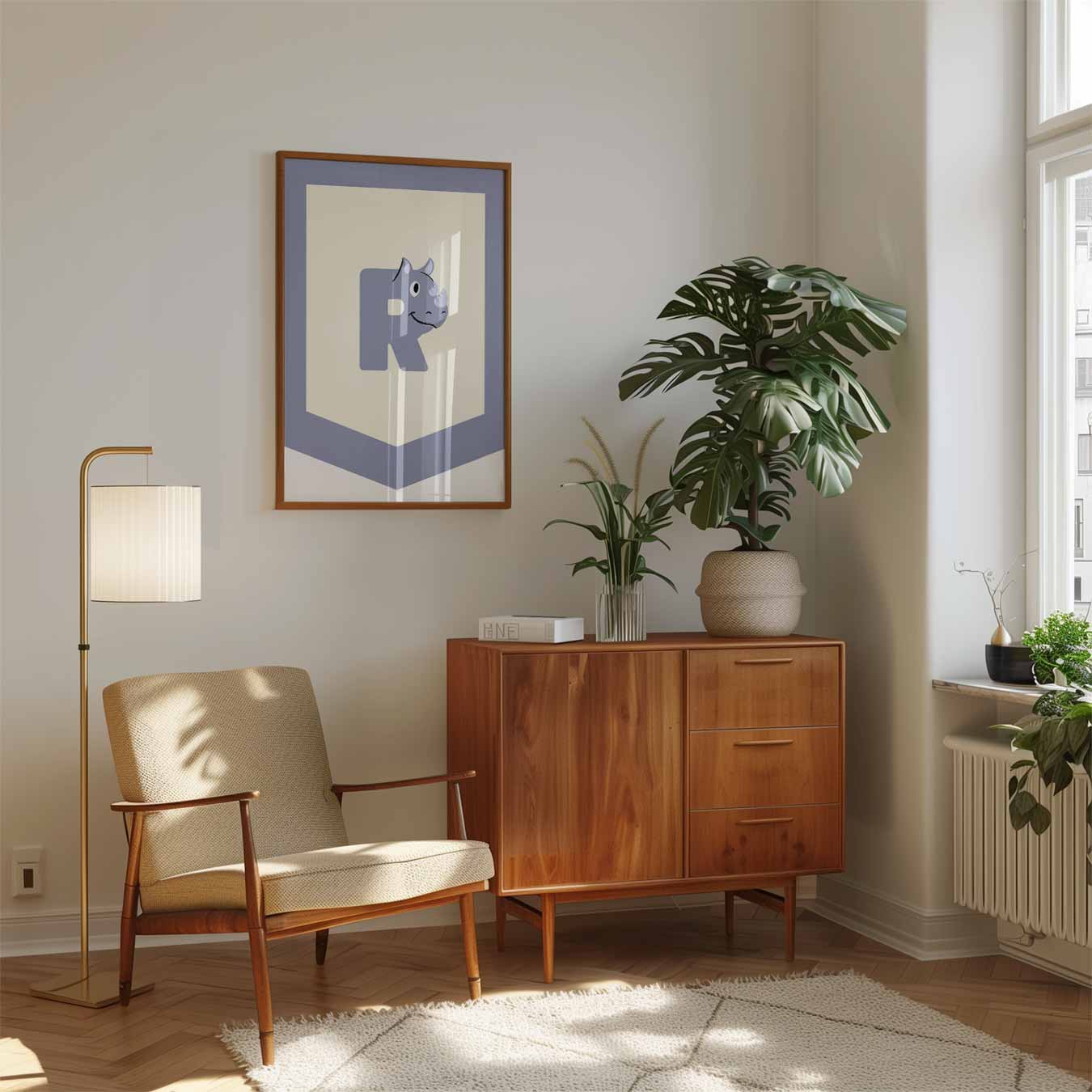 Schattige Neushoorn Poster-WallArtistic