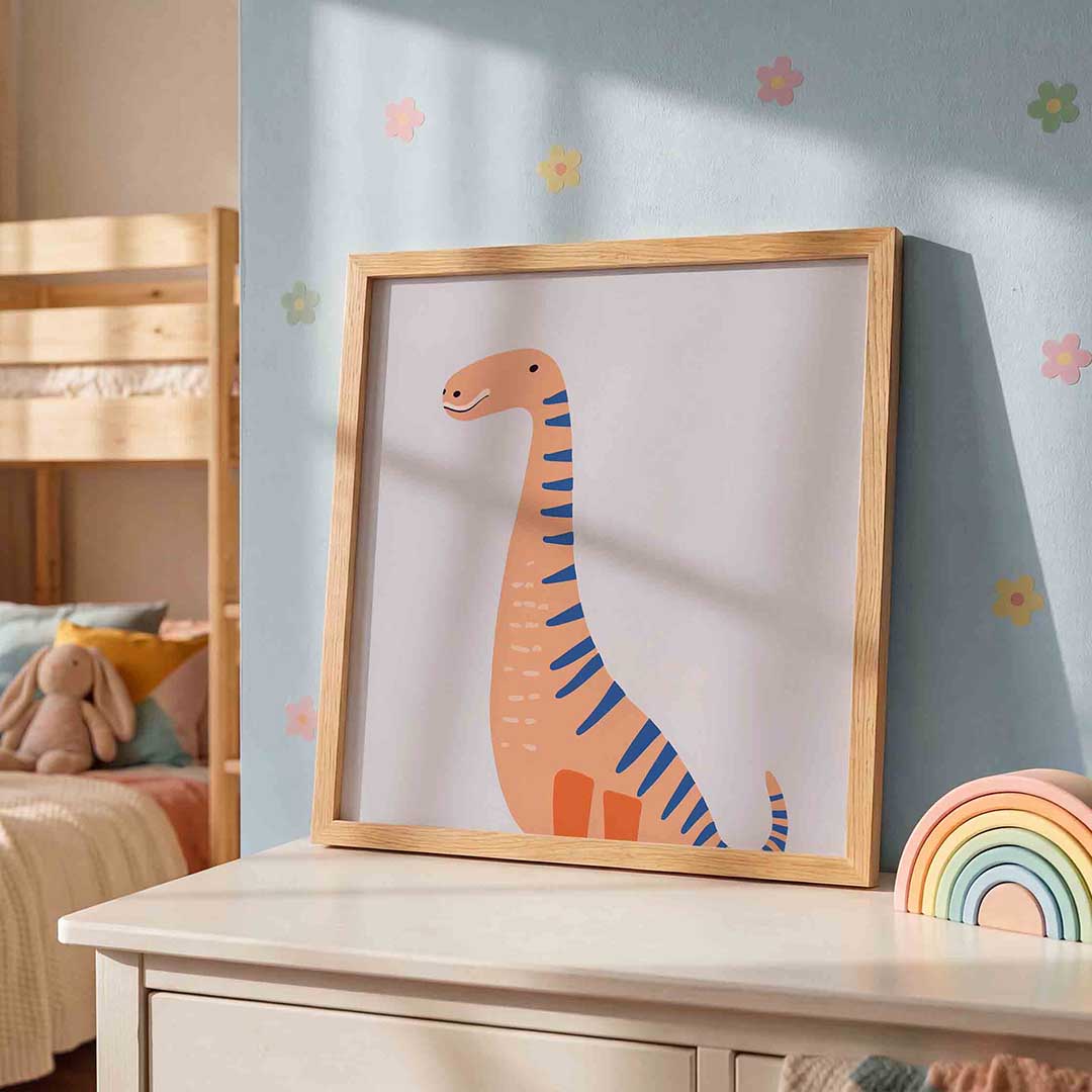 Dinosaurus met blauwe strepen Poster