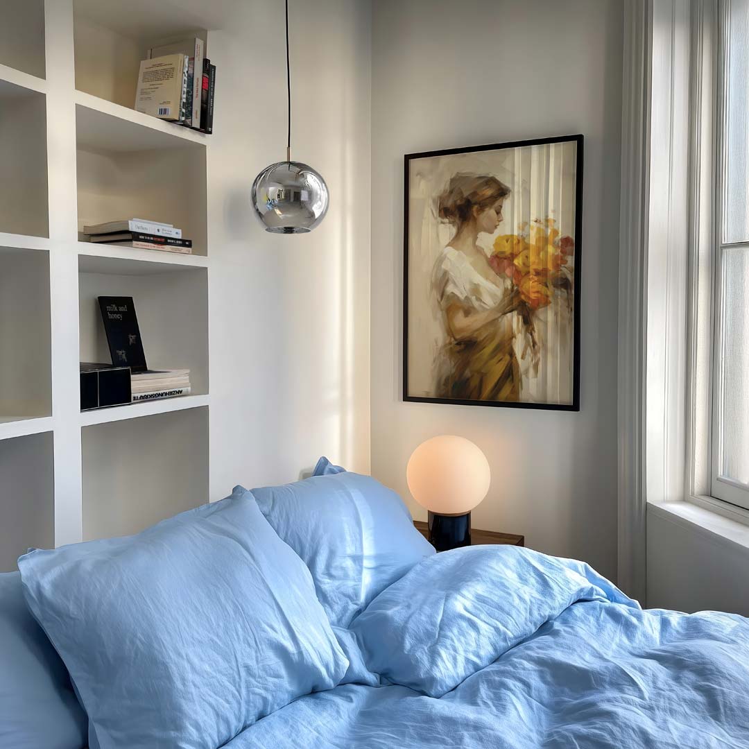 Zachte Dromer met Bloemen Poster-WallArtistic